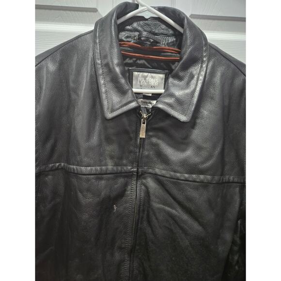 Vintage Wilsons M. Julian Leather Men's Jacket XL Thinsulate Insulation Black - Picture 3 of 16